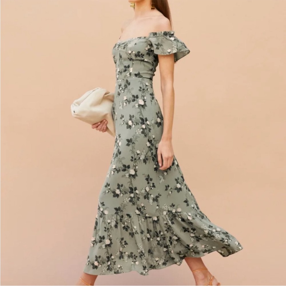 Reformation Butterfly Dress in Verde Size 10